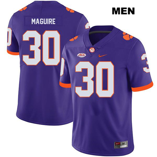 Mens Clemson Tigers #30 Keith Maguire Purple College Football Game Jersey