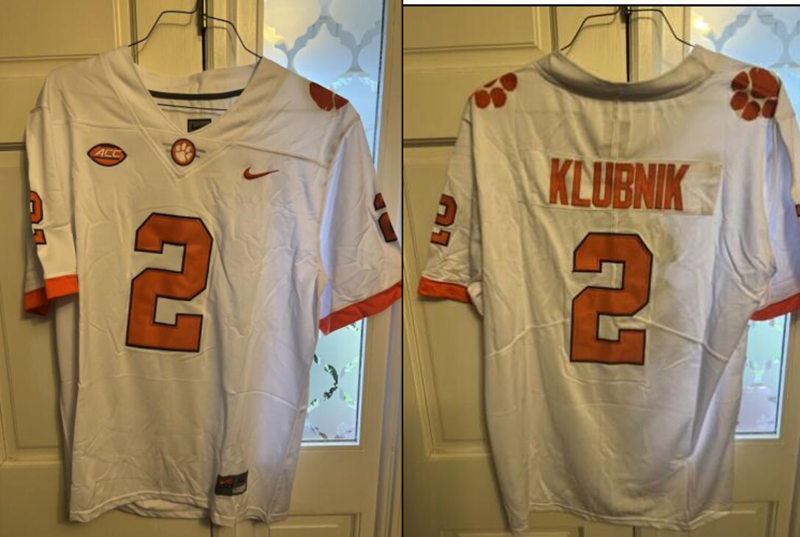 Mens Clemson Tigers #2 Cade Klubnik White College Football Game Jersey