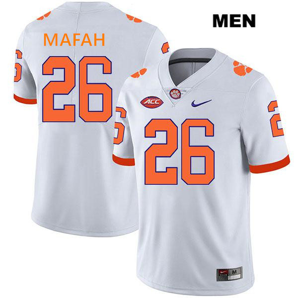 Mens Clemson Tigers #26 Phil Mafah White College Football Game Jersey