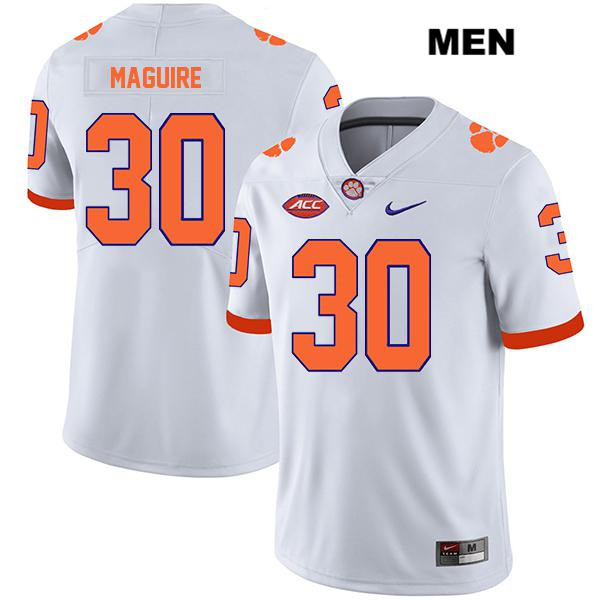Mens Clemson Tigers #30 Keith Maguire White College Football Game Jersey