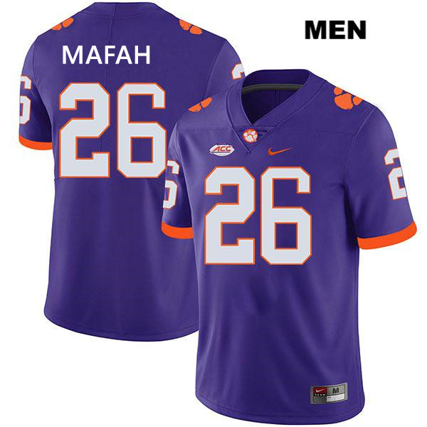 Mens Clemson Tigers #26 Phil Mafah Purple College Football Game Jersey