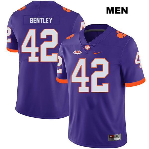 Mens Clemson Tigers #42 LaVonta Bentley Purple College Football Game Jersey