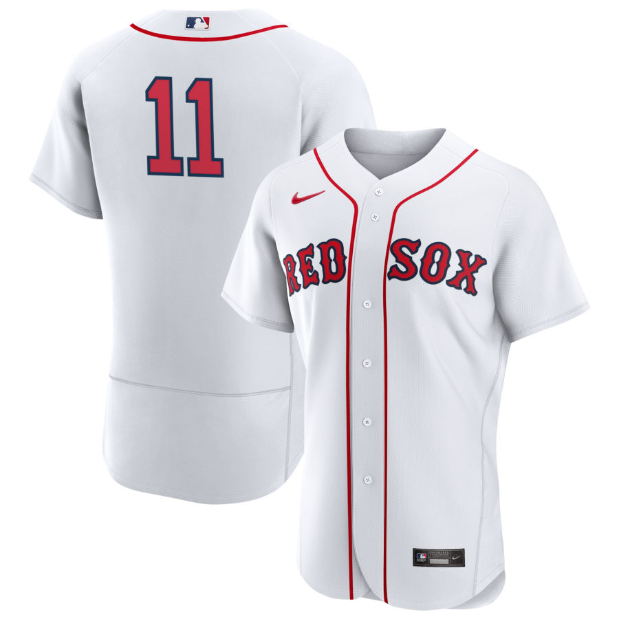 Mens Boston Red Sox #11 Rafael Devers White Home FlexBase Player Jersey