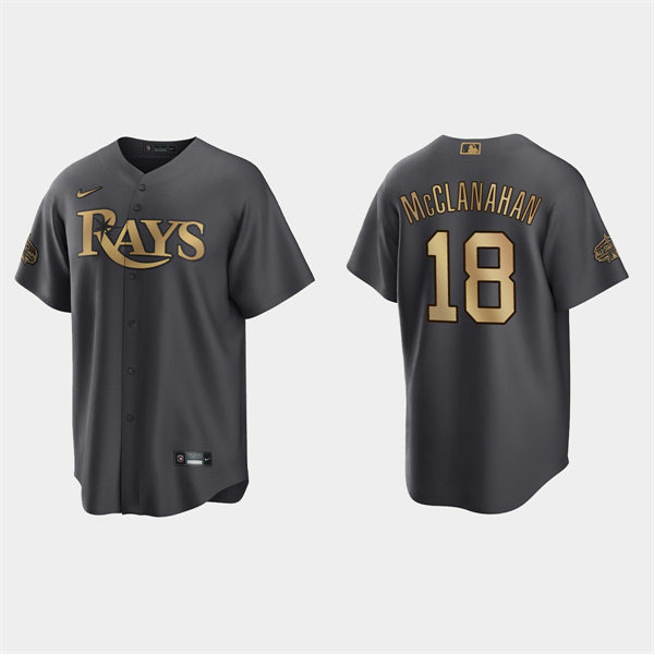 Mens Youth Tampa Bay Rays Shane McClanahan 2022 MLB AllStar Game Jersey Charcoal