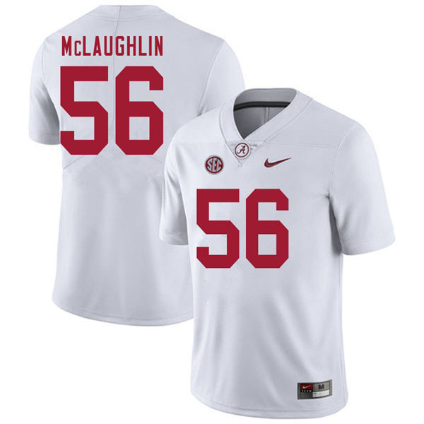 Men's Youth Alabama Crimson Tide #56 Seth McLaughlin White College Football Game JJersey