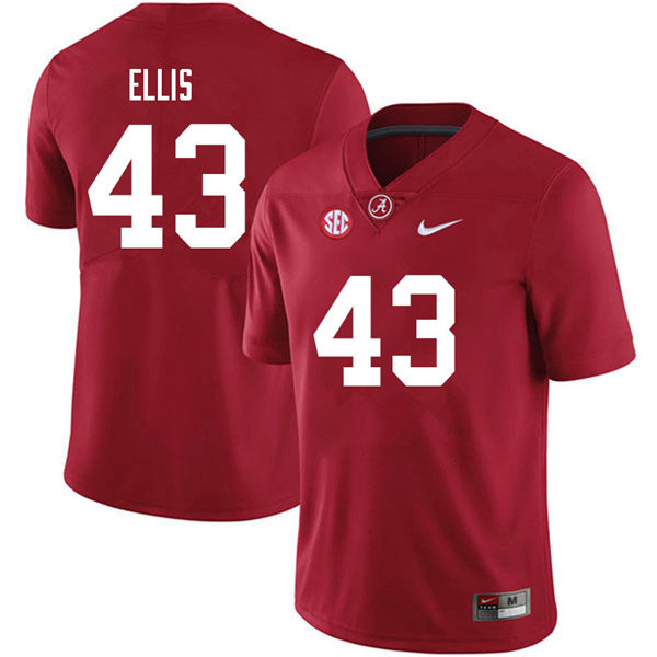 Men's Youth Alabama Crimson Tide #43 Robert Ellis Crimson College Football Game Jersey