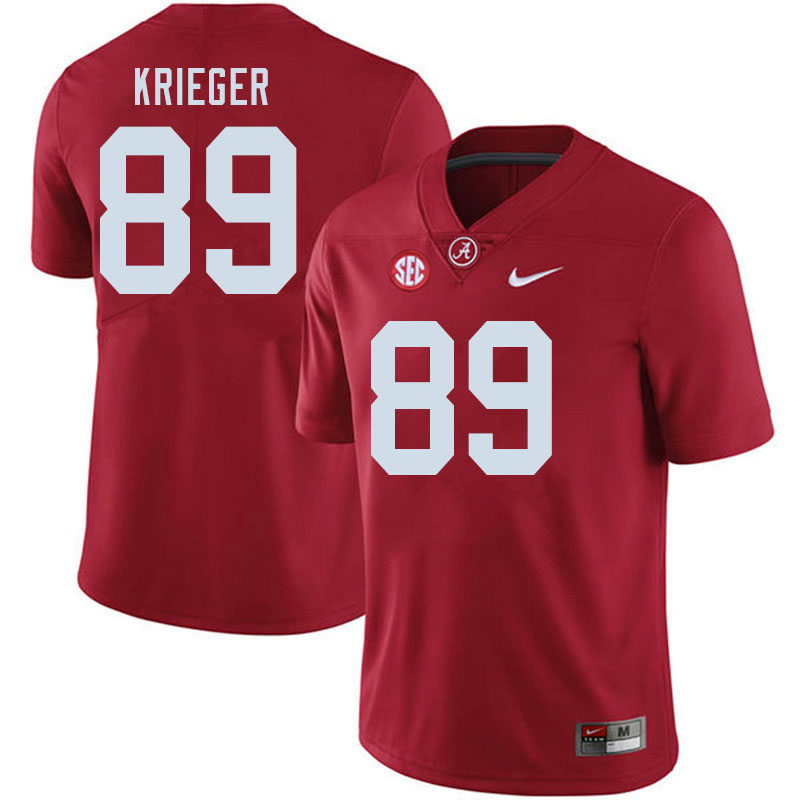 Men's Youth Alabama Crimson Tide #89 Grant Krieger Crimson College Football Game Jersey