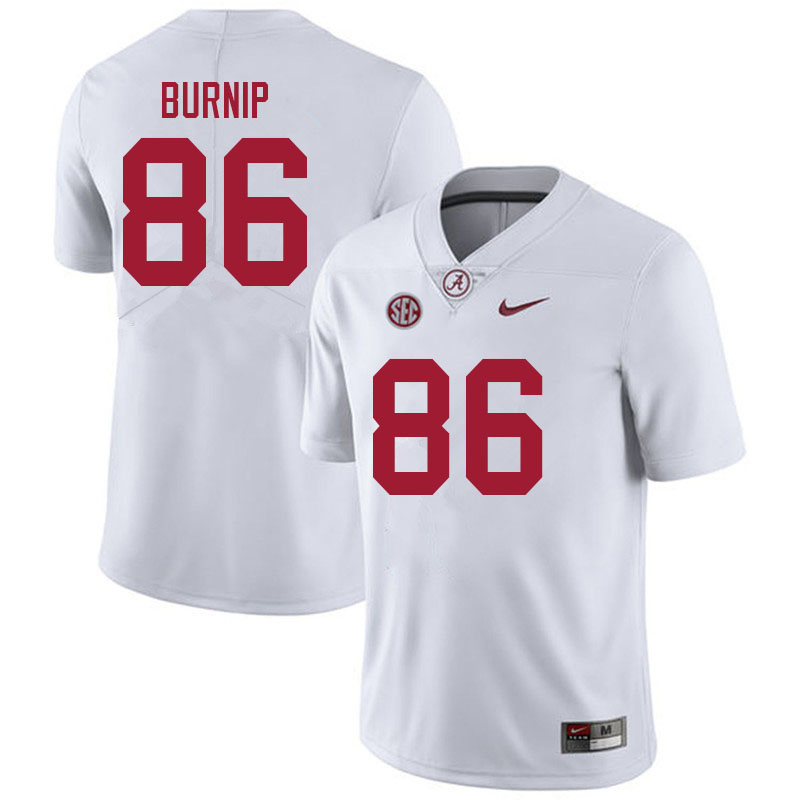 Men's Youth Alabama Crimson Tide #86 James Burnip White College Football Game Jersey