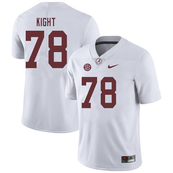 Men's Youth Alabama Crimson Tide #78 Amari Kight White College Football Game Jersey