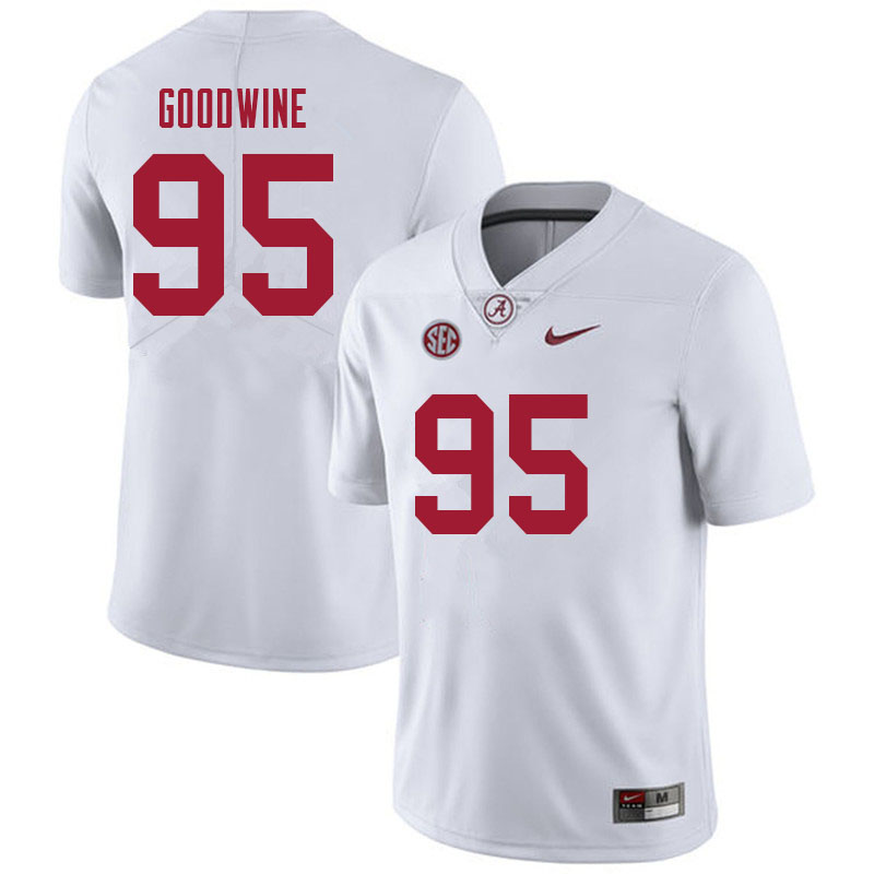 Men's Youth Alabama Crimson Tide #95 Monkell Goodwine White College Football Game Jersey