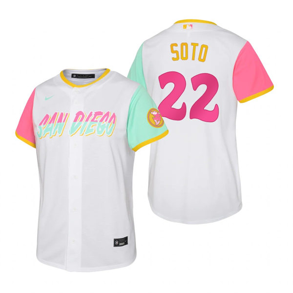 Youth San Diego Padres #22 Juan Soto White 2022 City Connect Jersey