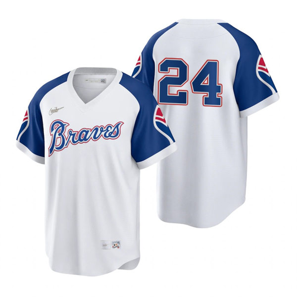 Men's Atlanta Braves #24 William Contreras Nike White Pullover Cooperstown Collection Jersey