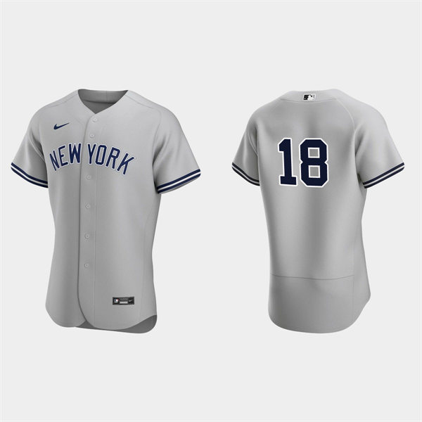 Men's New York Yankees #18 Andrew Benintendi Road Gray FlexBase Player Jersey
