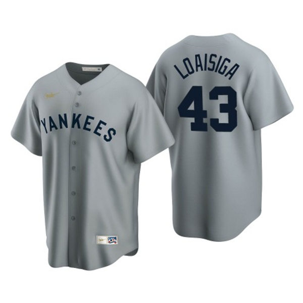Mens New York Yankees #43 Jonathan Loaisiga Nike Gray Cooperstown Collection Jersey