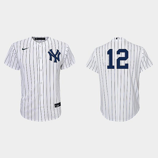 Youth New York Yankees #12 Isiah Kiner-Falefa Nike White Home Jersey