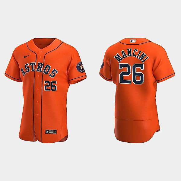 Mens Houston Astros #26 Trey Mancini Orange Alternate Flexbase Jersey