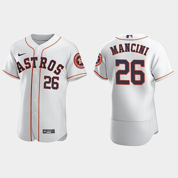 Mens Houston Astros #26 Trey Mancini White Home FlexBase Player Jersey