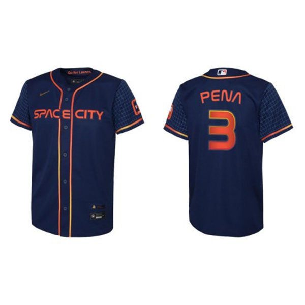 Youth Houston Astros #3 Jeremy Pena Navy 2022 City Connect Jersey