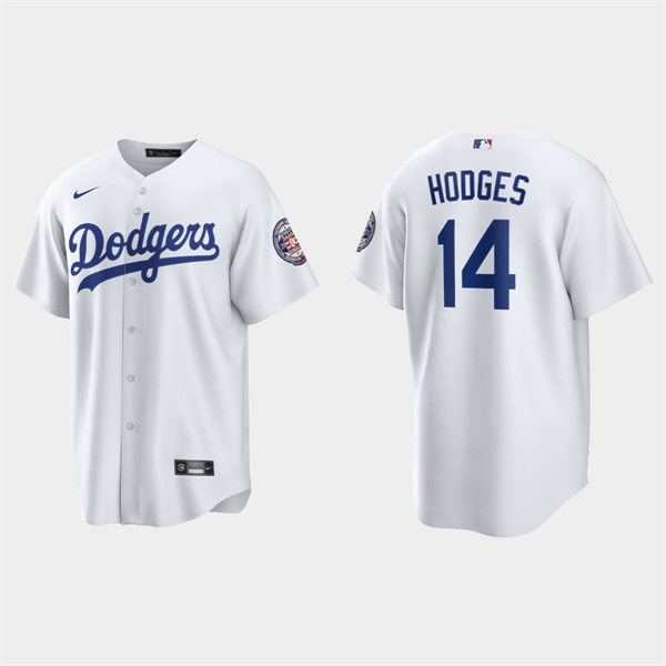 Men's Los Angeles Dodgers #14 Gil Hodges 2022 Baseball Hall of Fame Induction Jersey - White