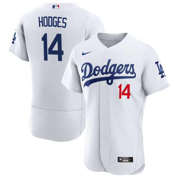 Men's Los Angeles Dodgers #14 Gil Hodges Nike White Home Flex base Jersey