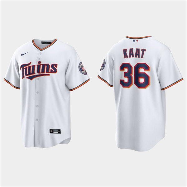 Men's Minnesota Twins Retired Player #36 Jim Kaat 2022 Baseball Hall of Fame Induction Jersey - White