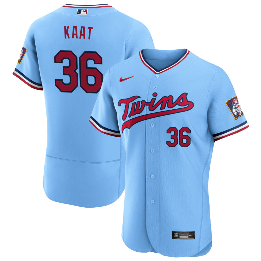 Men's Minnesota Twins Retired Player #36 Jim Kaat Blue Alternate Flex Base Jersey