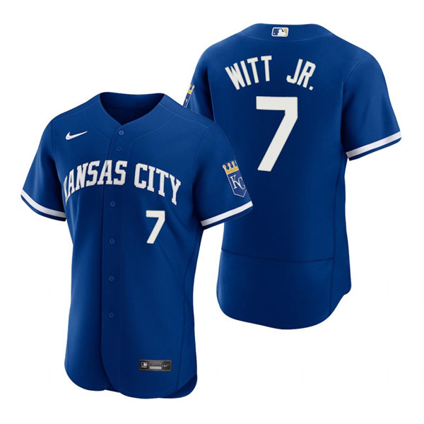 Mens Kansas City Royals #7 Bobby Witt Jr. Nike 2022 Royal Alternate FlexBase Player Jersey