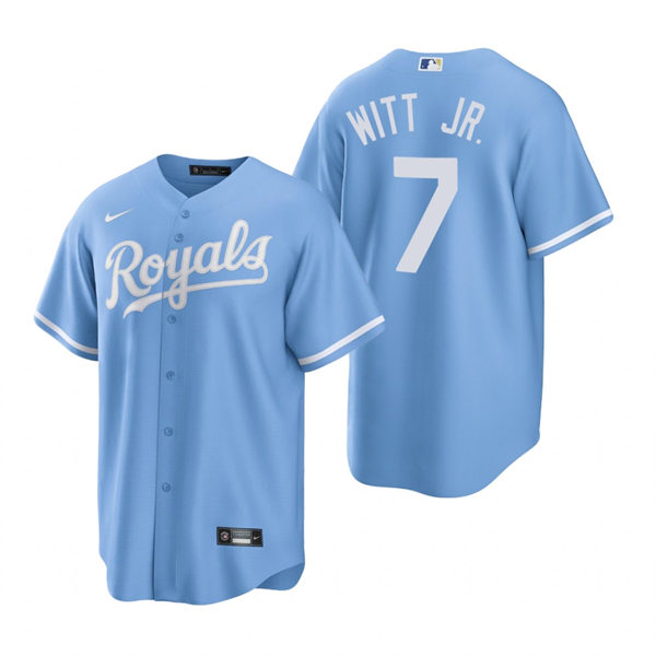 Youth Kansas City Royals #7 Bobby Witt Jr. Nike 2022 Light Blue Alternate CoolBase Jersey