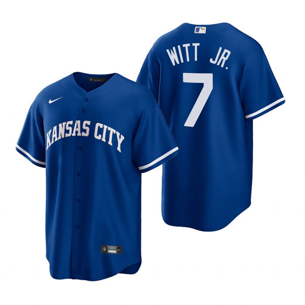 Youth Kansas City Royals #7 Bobby Witt Jr. Nike 2022 Royal Alternate CoolBase Jersey