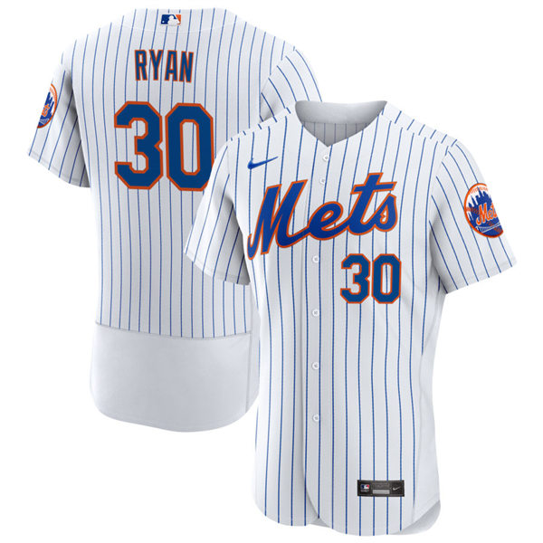 Mens New York Mets Retired Player #30 Nolan Ryan Home White Pinstripe FlexBase Player Jersey
