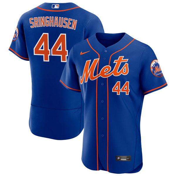 Mens New York Mets Retired Player #44 Jason Isringhausen Royal Orange Alternate FlexBase Player Jersey