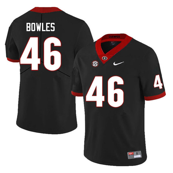 Mens Georgia Bulldogs #46 Payton Bowles Black College Football Game Jersey