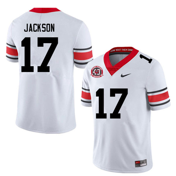 Mens Georgia Bulldogs #17 Dan Jackson white alternate 40th anniversary football jersey
