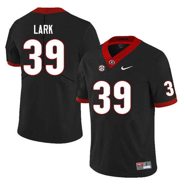 Mens Georgia Bulldogs #39 Collin Lark Black College Football Game Jersey