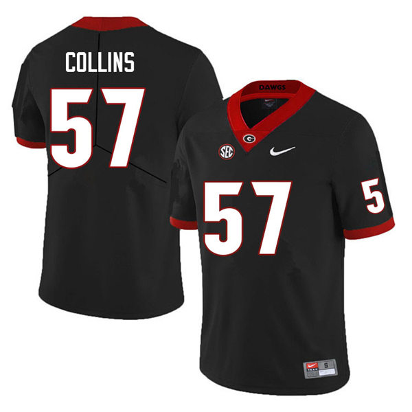 Mens Georgia Bulldogs #57 Luke Collins Black College Football Game Jersey