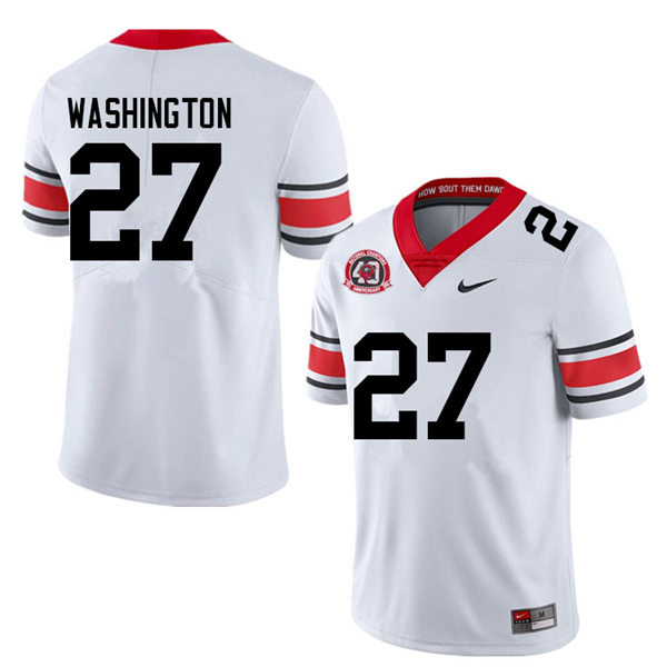 Mens Georgia Bulldogs #27 C.J. Washington white alternate 40th anniversary football Jersey
