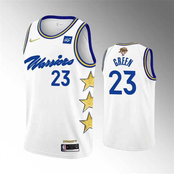 Mens Golden State Warriors #23 Draymond Green White 2021-22 NBA Finals Championship Earned Edition Jersey