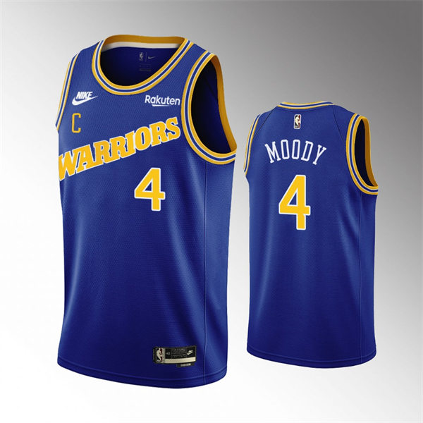 Mens Golden State Warriors #4 Moses Moody Royal 2022-23 Classic Edition Swingman Jersey