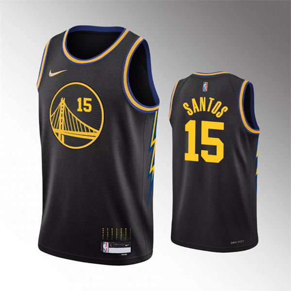 Mens Golden State Warriors #15 Gui Santos Black 2021-22 Diamond Nike City Edition Jersey
