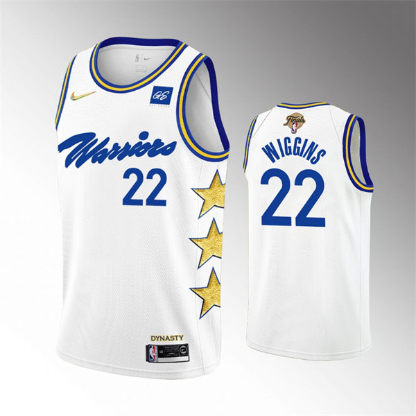 Mens Golden State Warriors #22 Andrew Wiggins White 2021-22 NBA Finals Championship Earned Edition Jersey