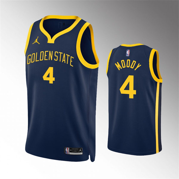 Mens Golden State Warriors #4 Moses Moody Navy 2022-23 Statement Edition Swingman Jersey