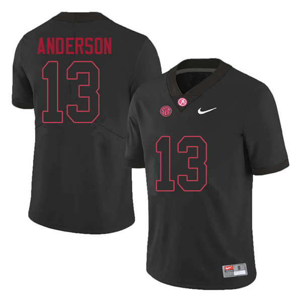 Men's Youth Alabama Crimson Tide #13 Aaron Anderson Blackout College Football Jersey