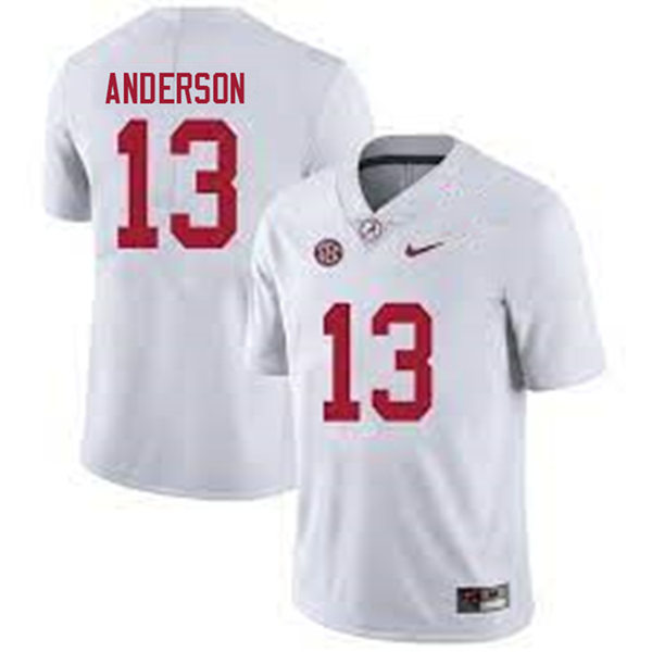 Men's Youth Alabama Crimson Tide #13 Aaron Anderson White College Football Game Jersey