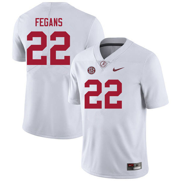 Men's Youth Alabama Crimson Tide #22 Tre'Quon Fegans White College Football Game Jersey