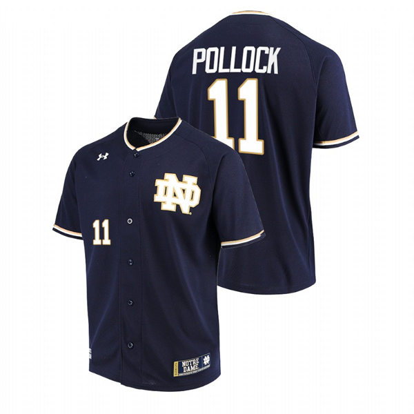 Mens Youth Notre Dame Fighting Irish #11 A.J. Pollock Navy Limited College Baseball Jersey