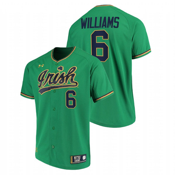 Mens Youth Notre Dame Fighting Irish #6 TJ Williams Green Limited College Baseball Jersey