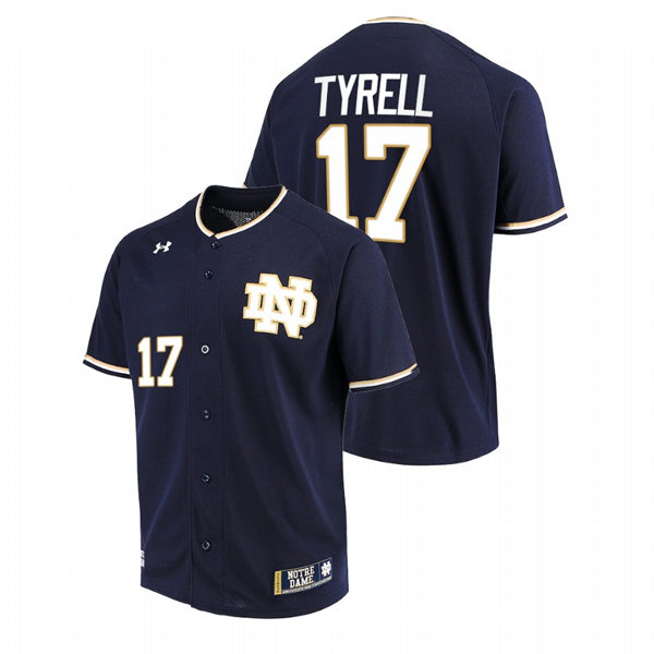 Mens Youth Notre Dame Fighting Irish #17 Aidan Tyrell Navy Limited College Baseball Jersey