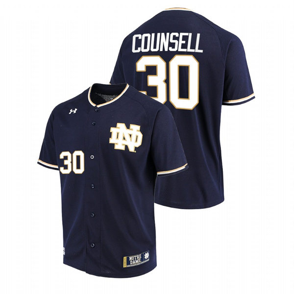 Mens Youth Notre Dame Fighting Irish #30 Craig Counsell Navy Limited College Baseball Jersey