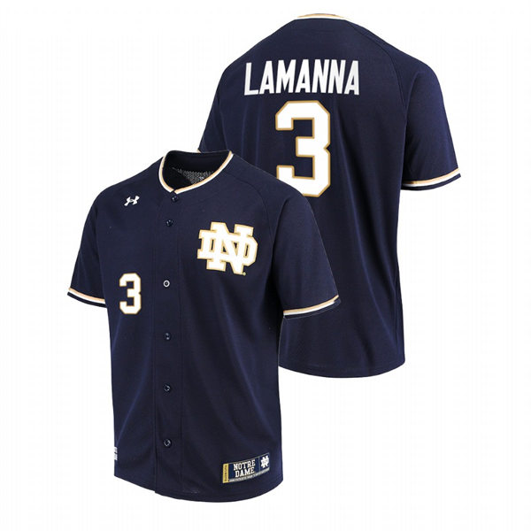 Mens Youth Notre Dame Fighting Irish #3 David LaManna Navy Limited College Baseball Jersey