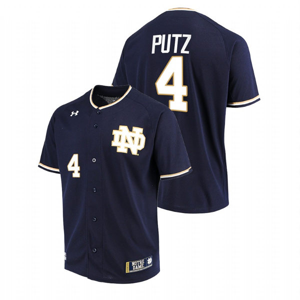 Mens Youth Notre Dame Fighting Irish #4 Carter Putz Navy Limited College Baseball Jersey